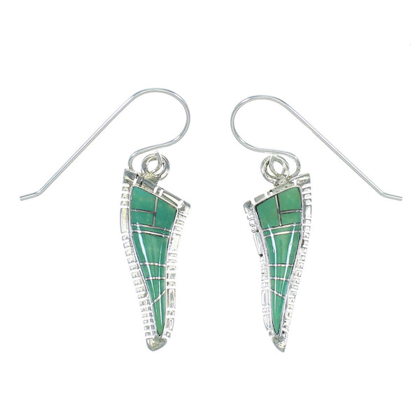 Turquoise Genuine Sterling Silver Hook Dangle Earrings AX78587